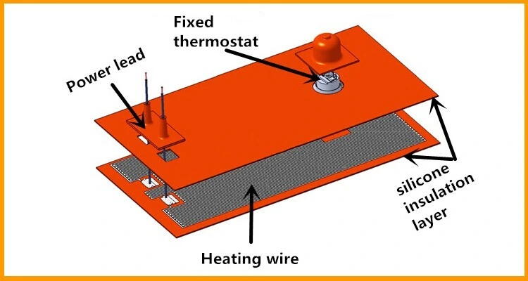 Electric Flexible Silicone Rubber Surface Heating Pad Heater for Drum 3D Printer