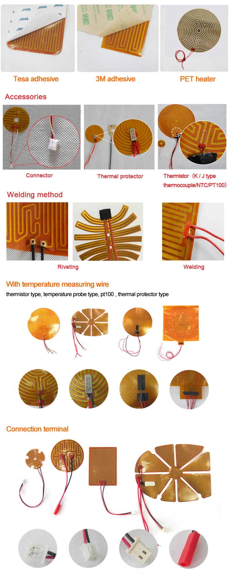 5V 12V 3D Printer Electric Flexible Kapton Polyimide Heating Element Film